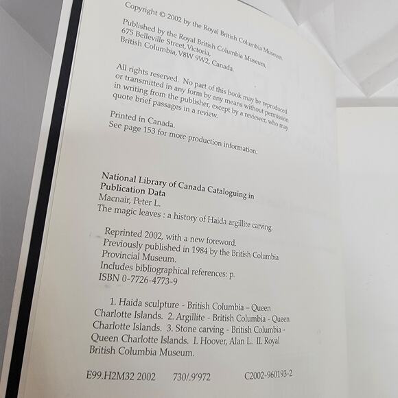 The Magic Leaves A History of Haida Argillite Carving Book Macnair Hoover RBCM - Picture 6 of 8